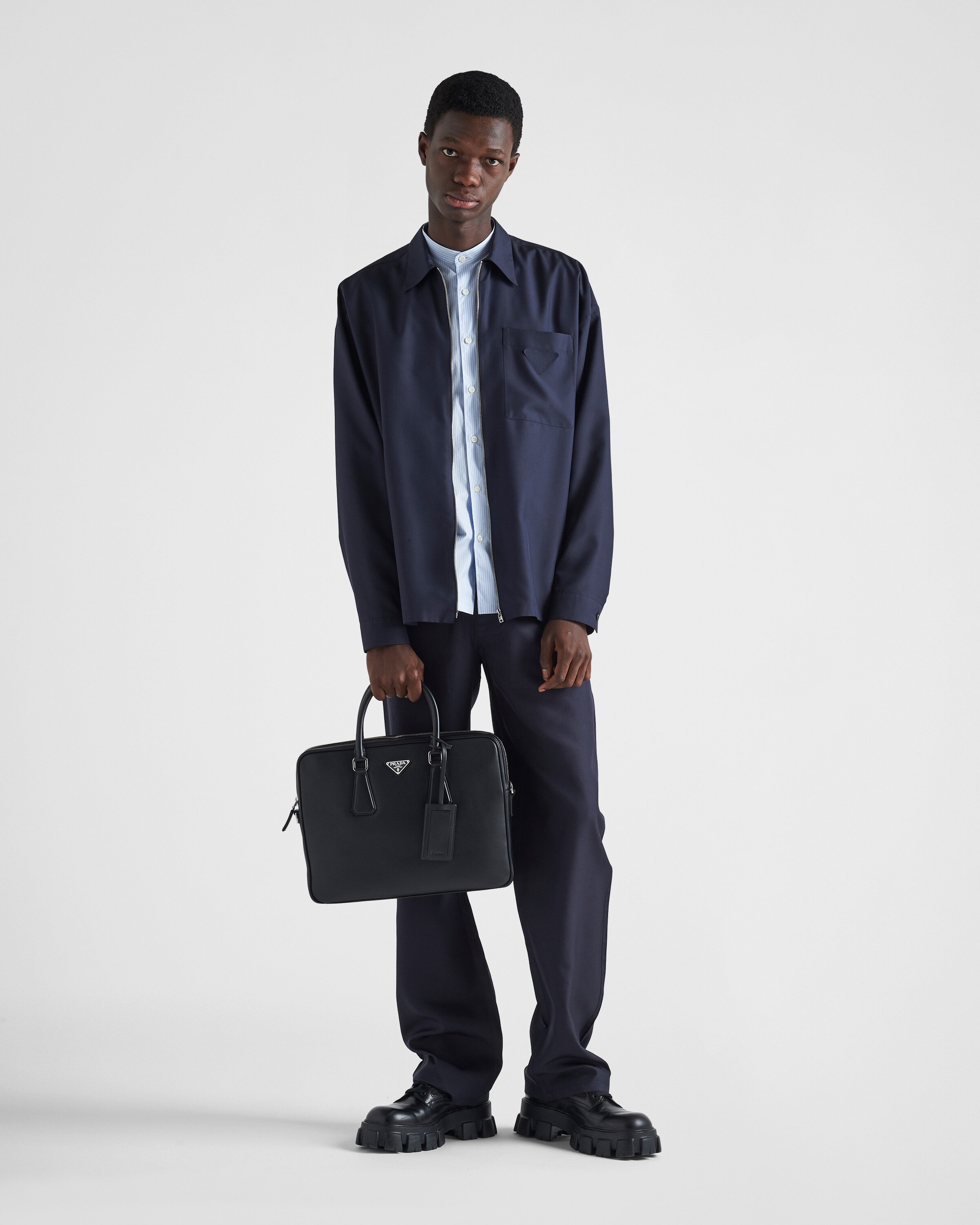 Prada Leather briefcase with name tag 8