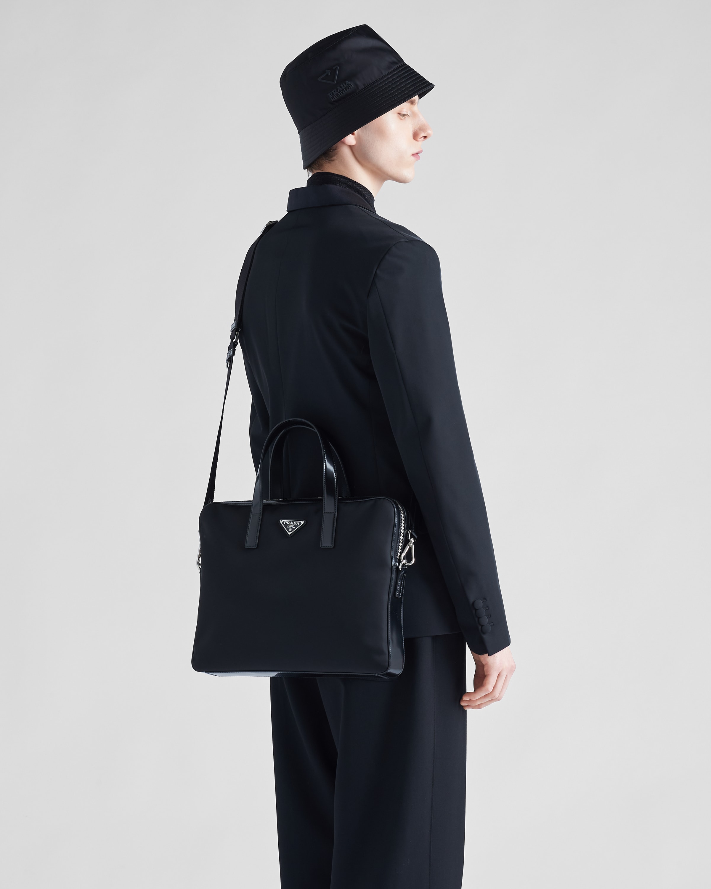 Prada briefcase nylon clearance