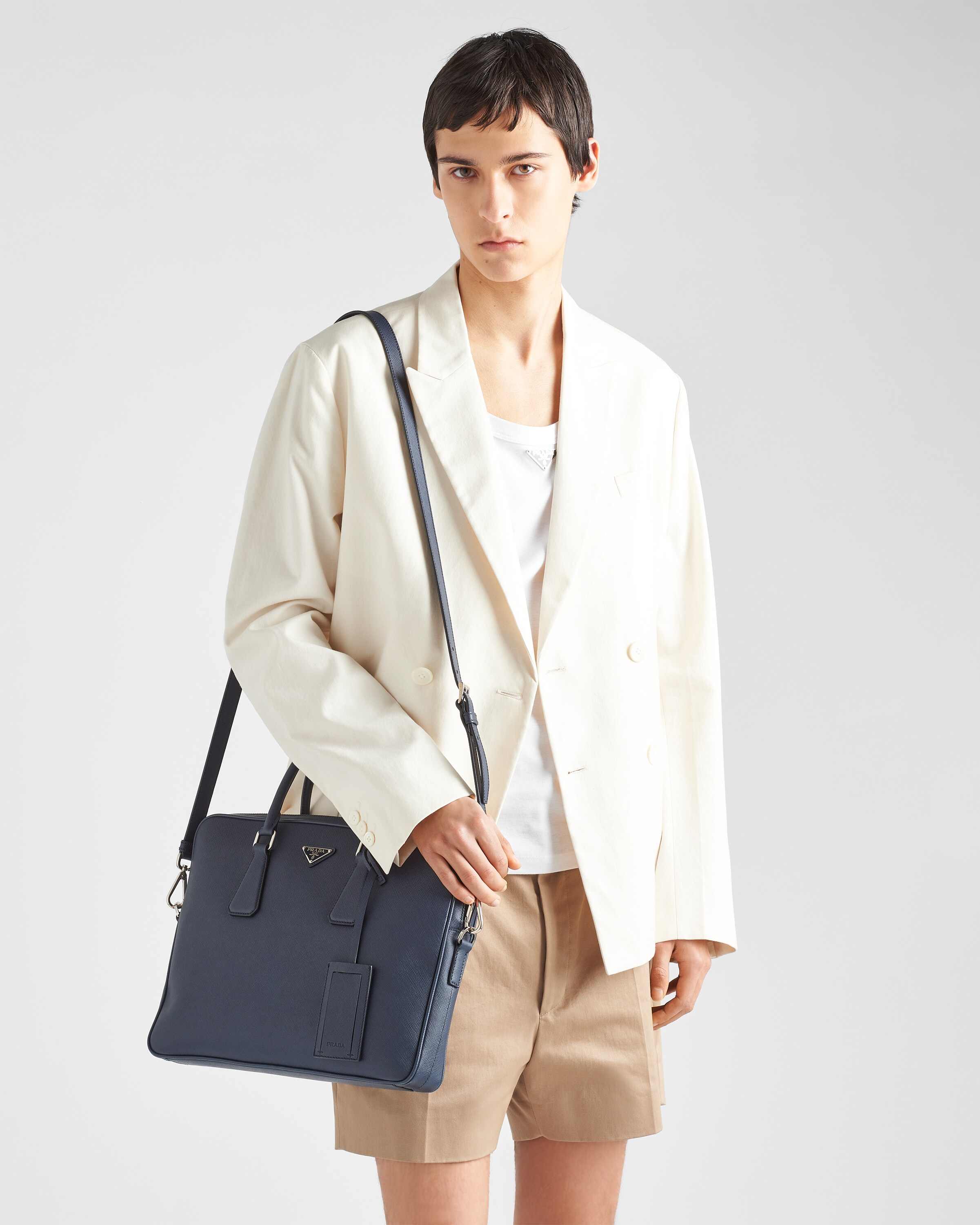 Prada blue sales saffiano bag