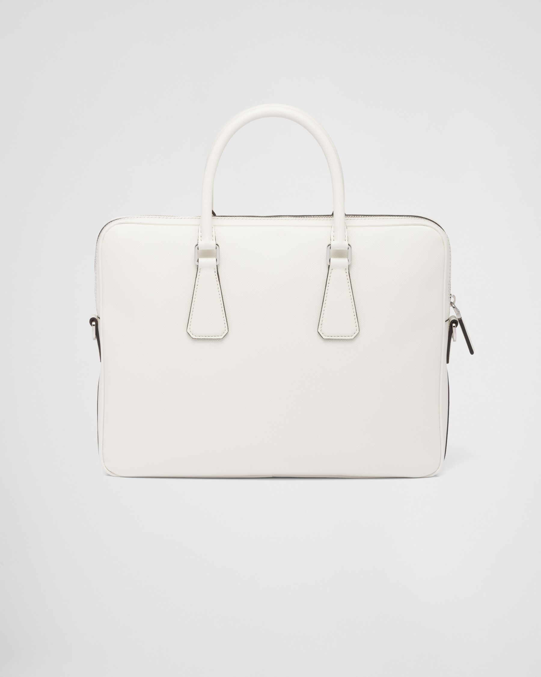 White Saffiano Leather Work Bag PRADA