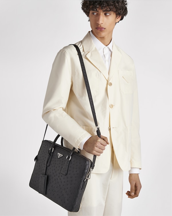 Ostrich leather briefcase Ostrich leather briefcase