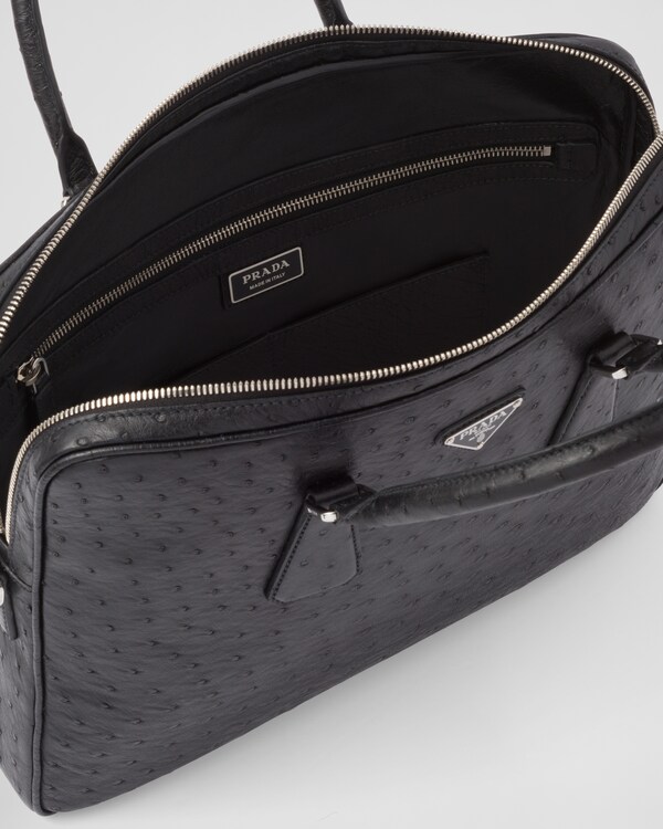 Ostrich leather briefcase Ostrich leather briefcase