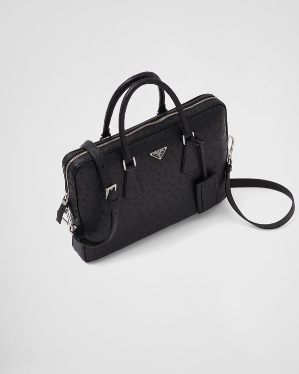 Ostrich leather briefcase Ostrich leather briefcase