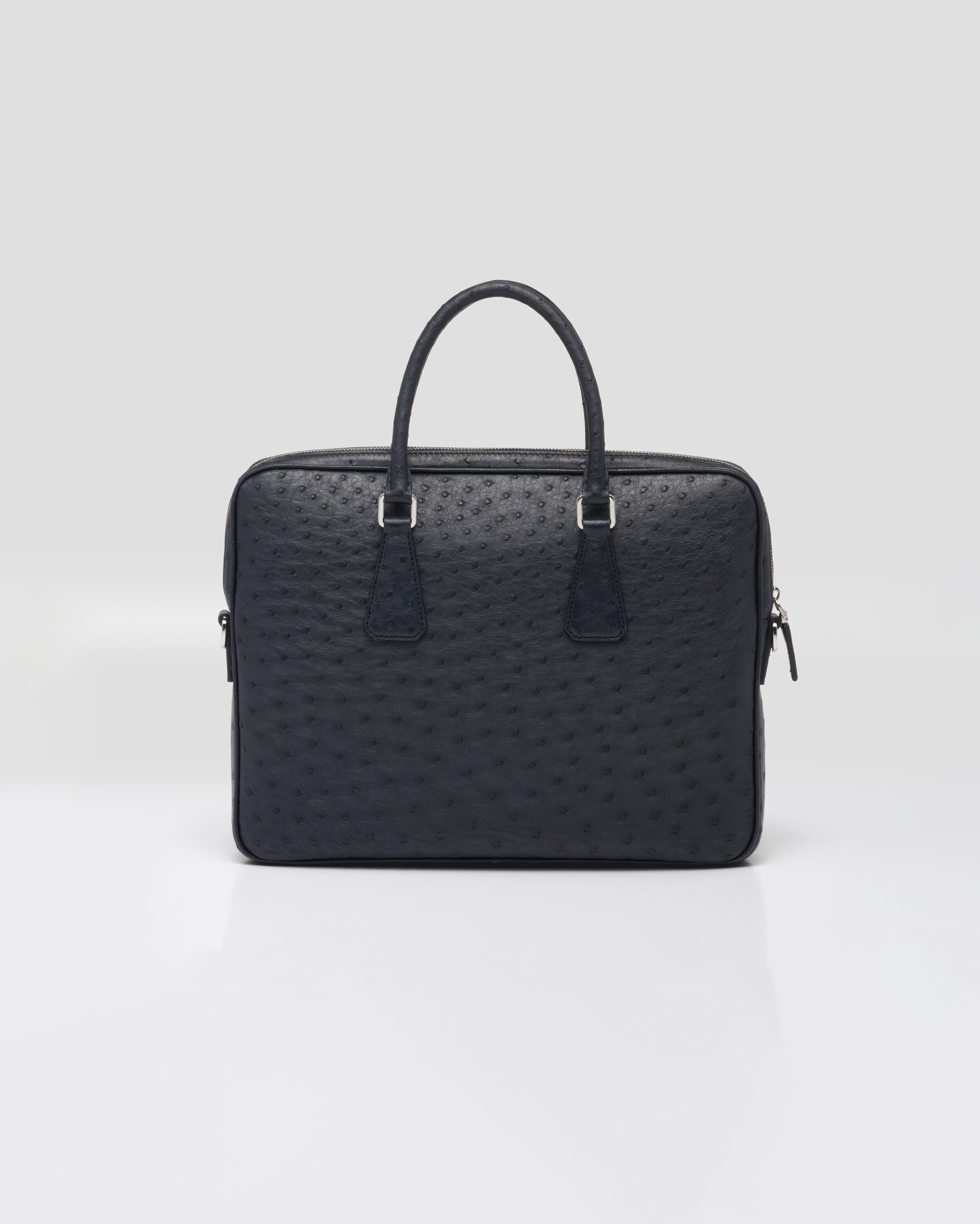 Prada حقيبة ملفات من جلد النعام 4