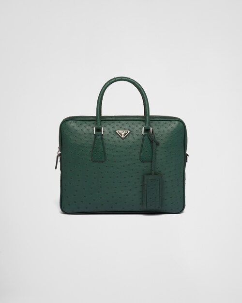 Prada حقيبة ملفات من جلد النعام 1
