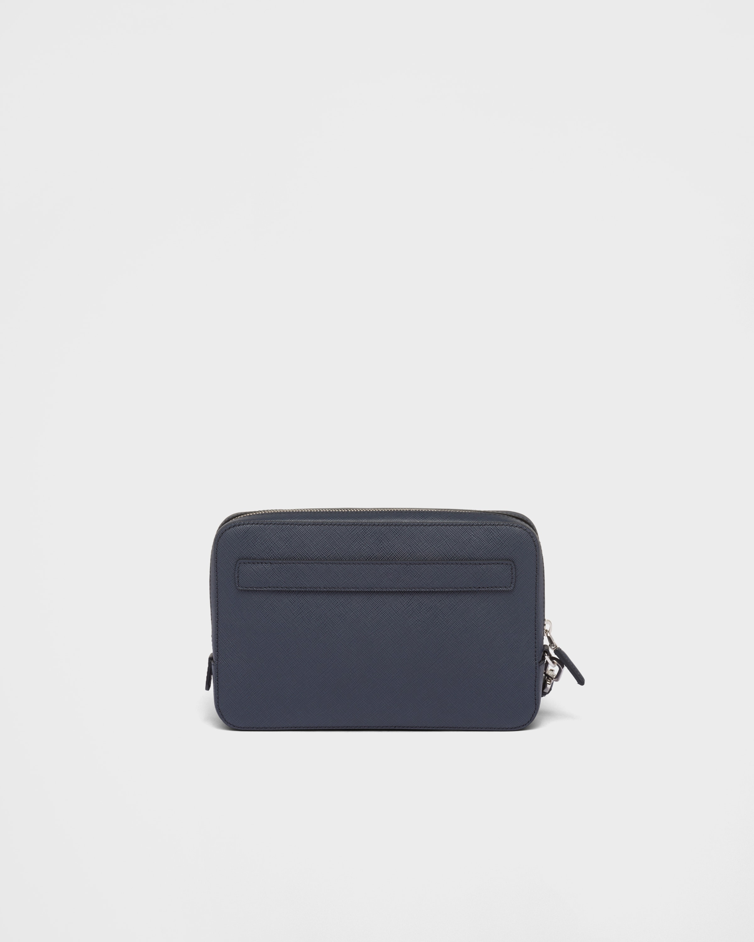 Baltic Blue Saffiano Leather Clutch | PRADA
