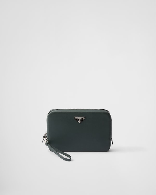 ポーチ Prada Black Leather Pouch Prada Leather Pouch | Saks Fifth Avenue