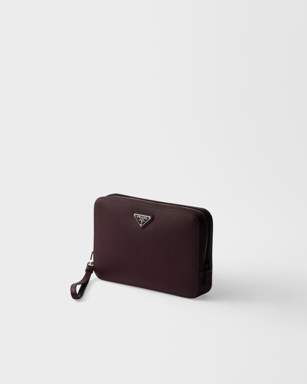 Pouch in Saffiano - Bordeaux Pouch in Saffiano - Bordeaux
