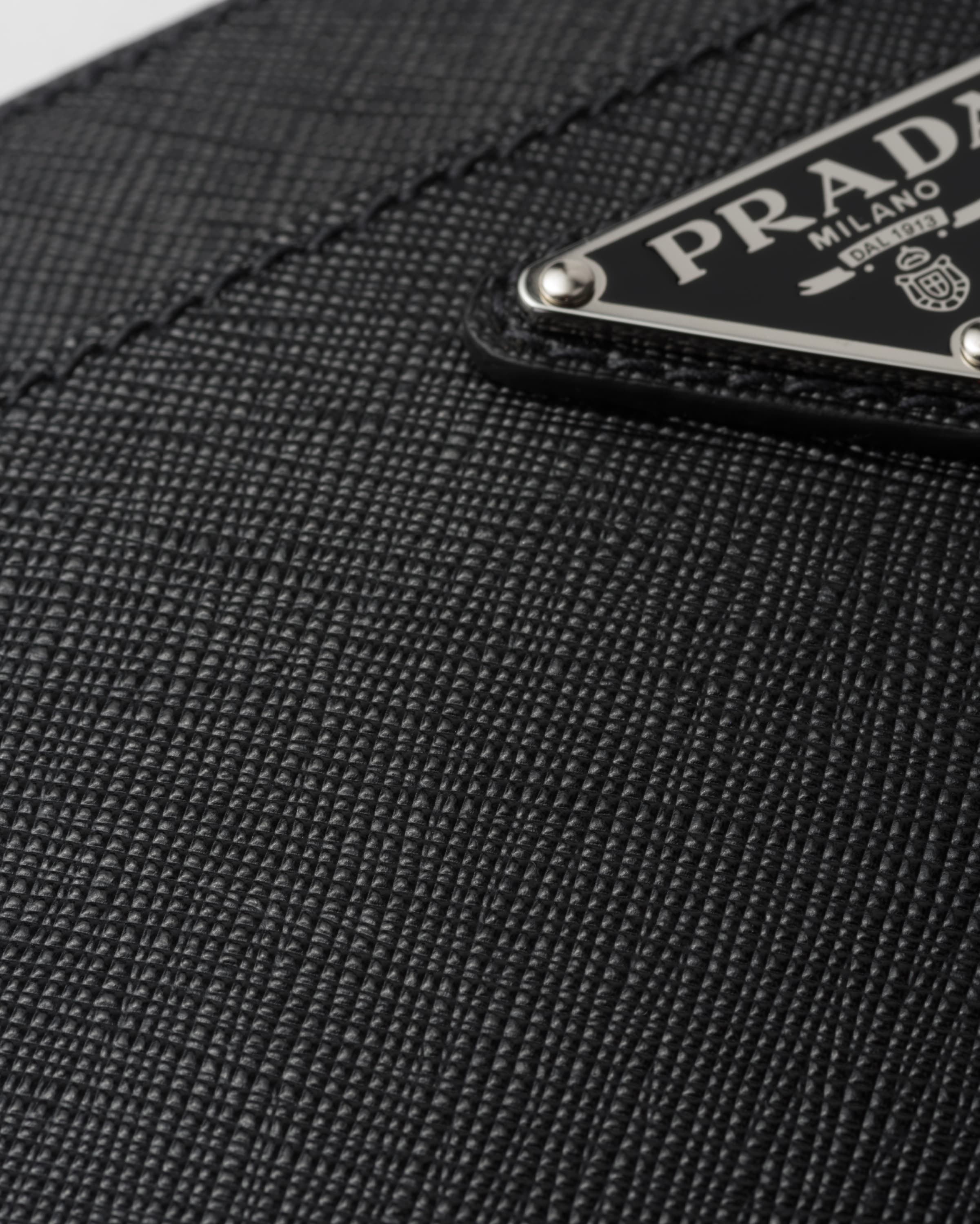 Black Saffiano Leather Pouch | PRADA