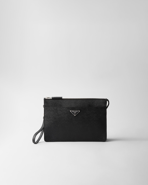 美品✨正規品 PRADA】 巾着バッグ ポーチ サフィアーノレザー