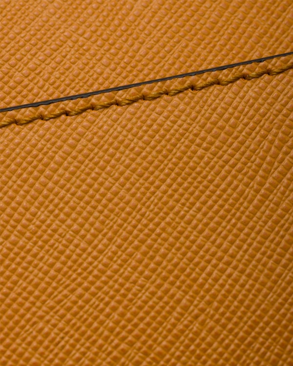 Saffiano Leather Pouch - Amber Saffiano Leather Pouch - Amber