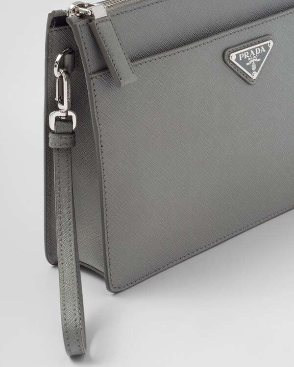 باوتش من جلد سافيانو - رمادي رخامي باوتش من جلد سافيانو - رمادي رخامي