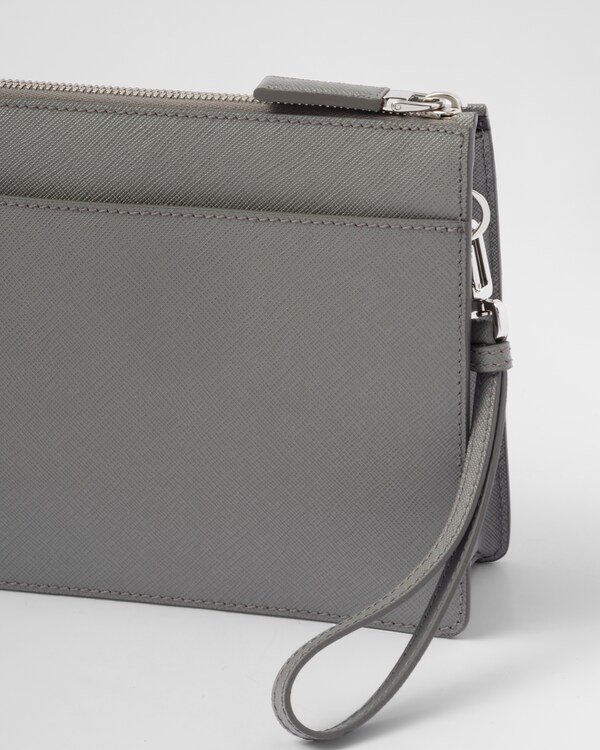 باوتش من جلد سافيانو - رمادي رخامي باوتش من جلد سافيانو - رمادي رخامي