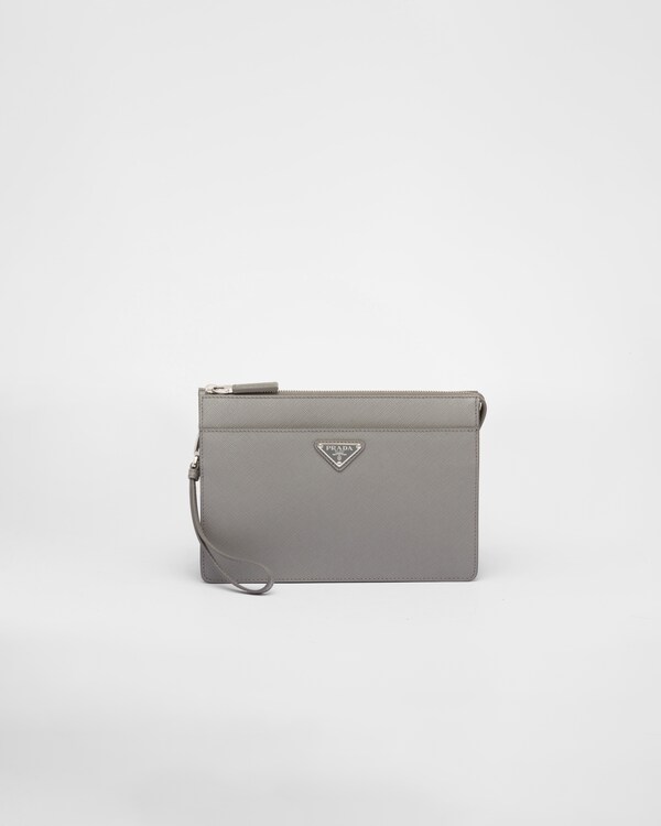 باوتش من جلد سافيانو - رمادي رخامي باوتش من جلد سافيانو - رمادي رخامي