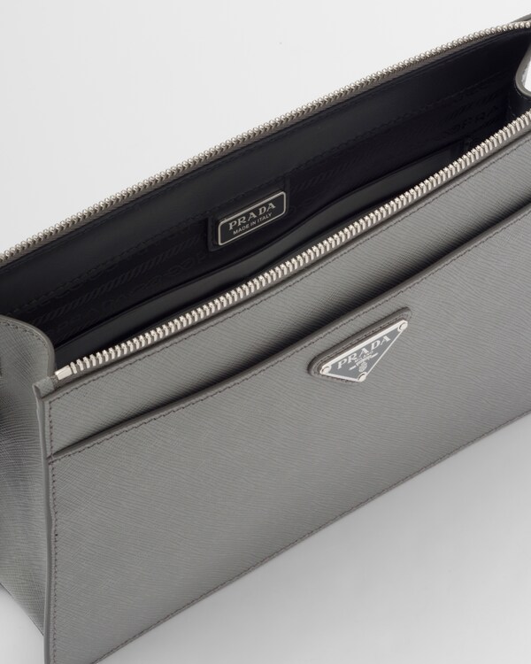 باوتش من جلد سافيانو - رمادي رخامي باوتش من جلد سافيانو - رمادي رخامي