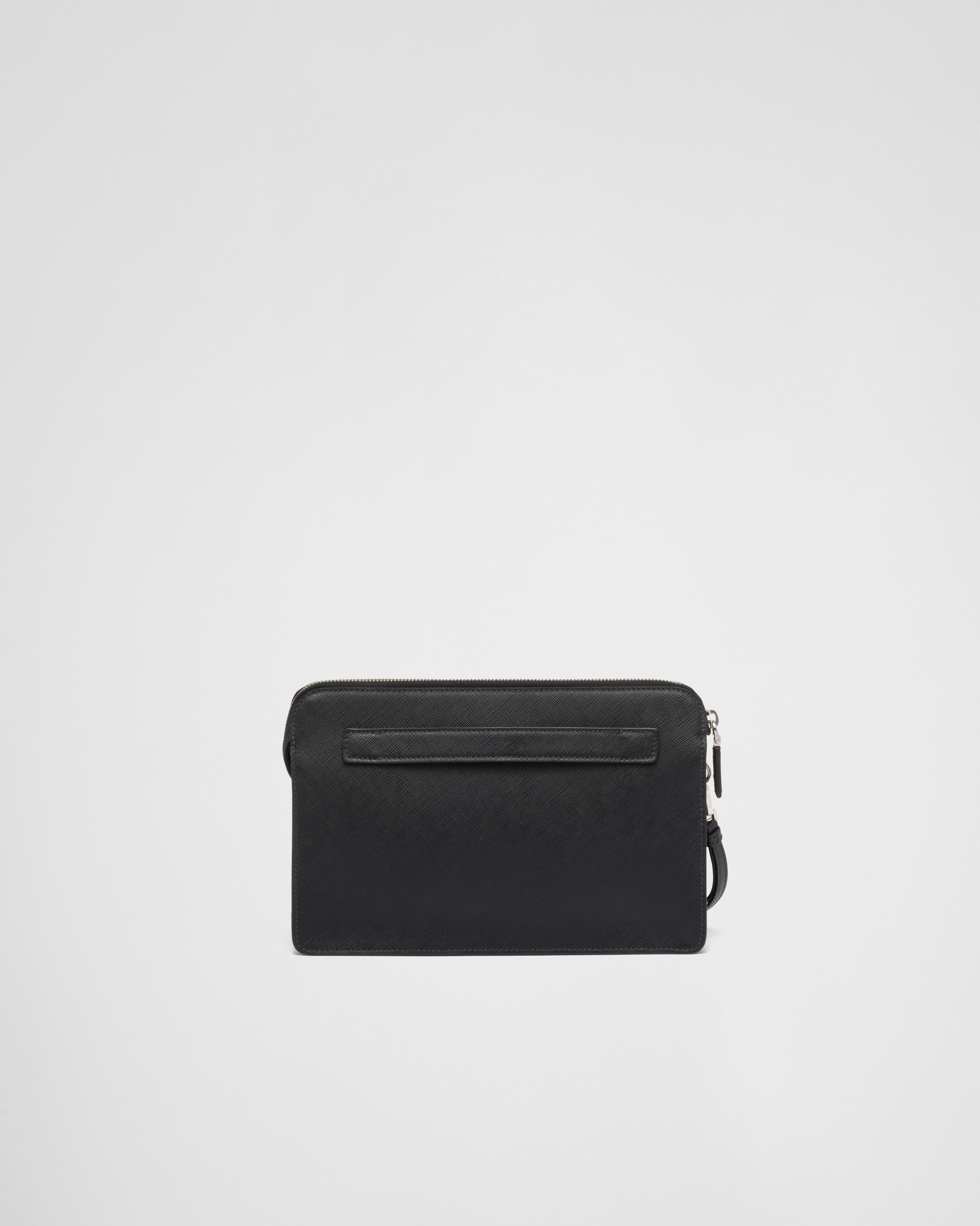 Black Saffiano Leather Pouch PRADA
