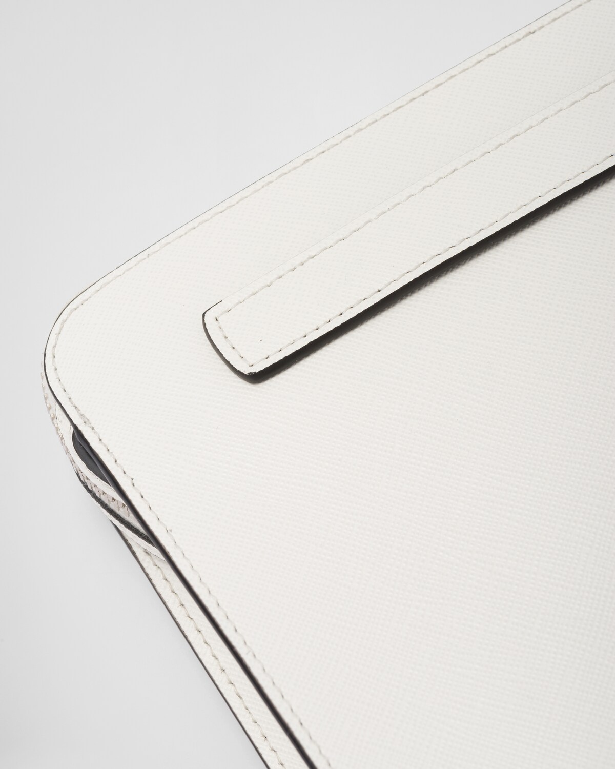 White Saffiano Leather Pouch PRADA