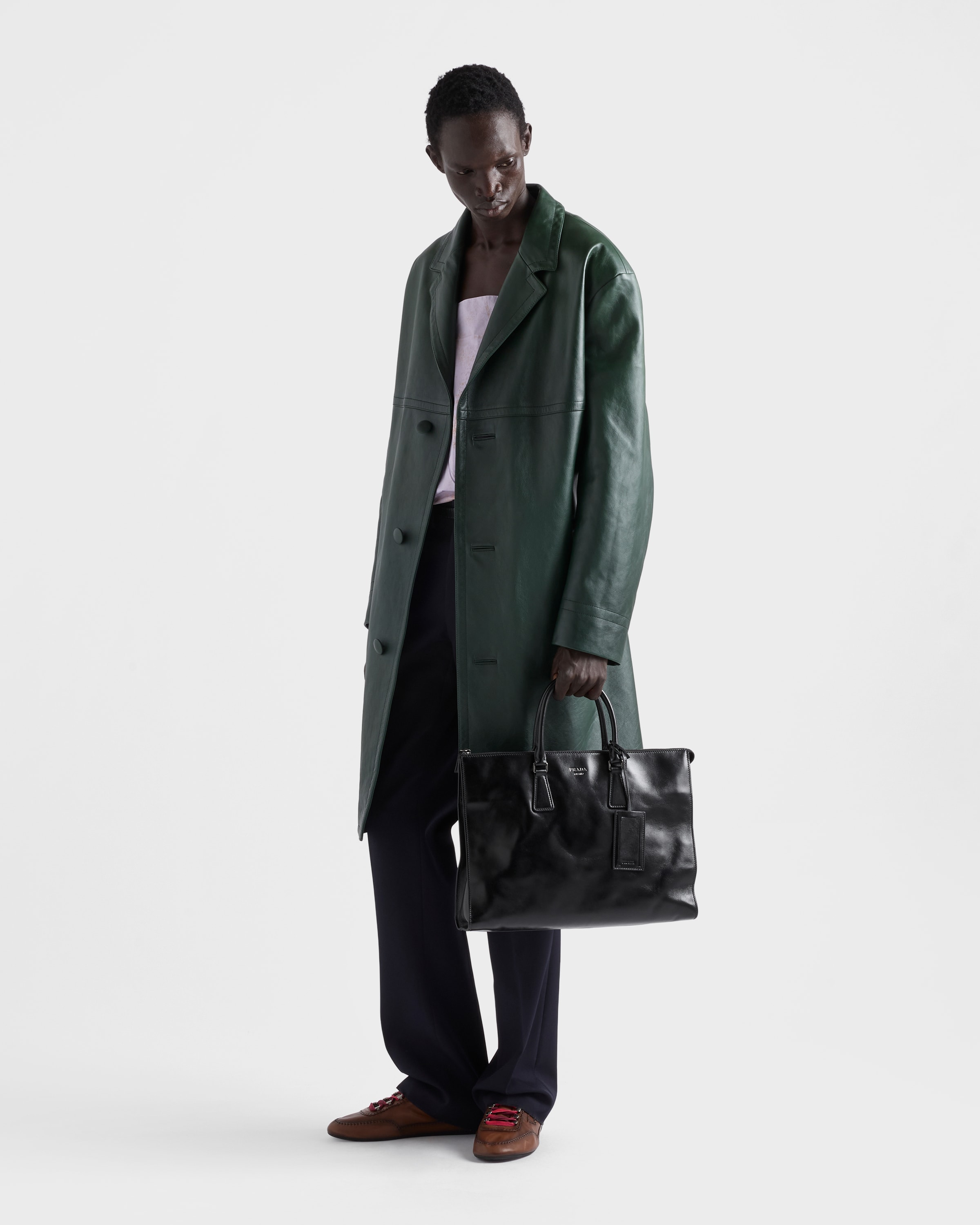 ブラック レザー トートバッグ | PRADA - 日本