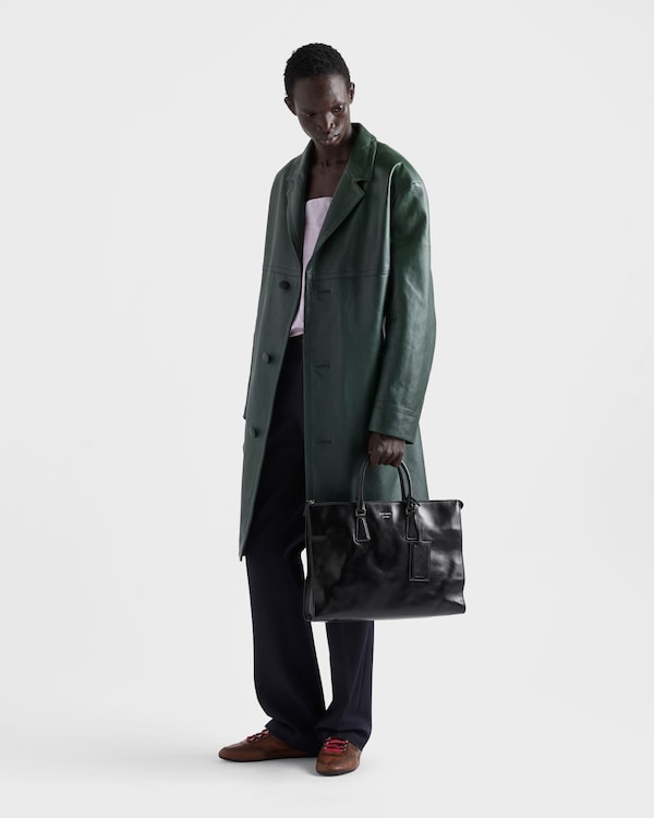 Leather tote bag - Black Leather tote bag - Black