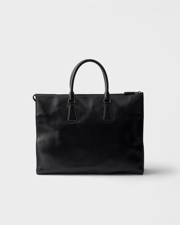 Leather tote bag - Black Leather tote bag - Black