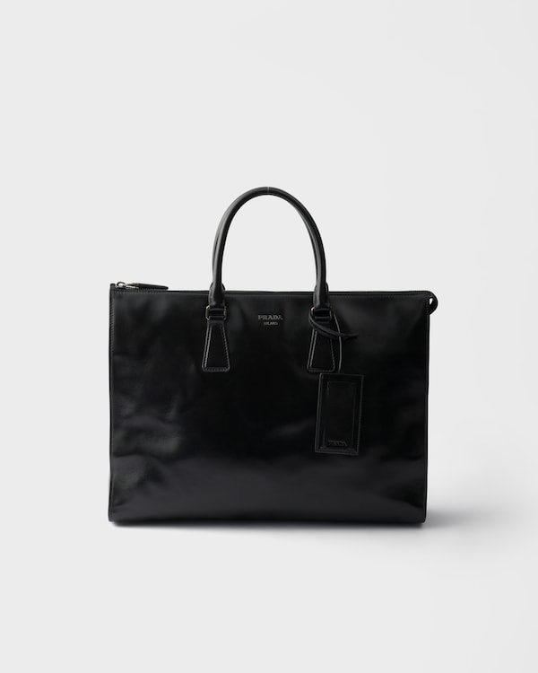 Leather tote bag - Black Leather tote bag - Black