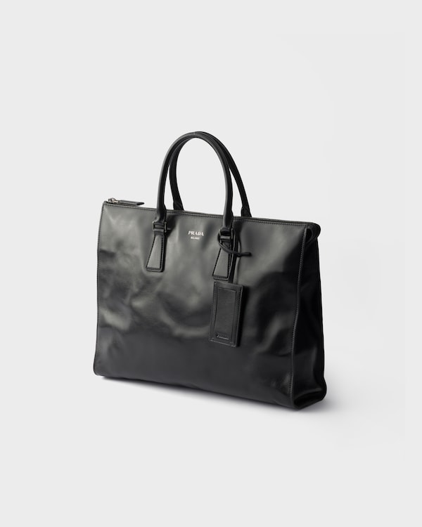 Leather tote bag - Black Leather tote bag - Black