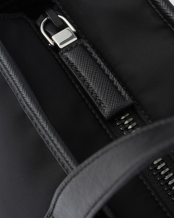 Re-Nylon and Saffiano leather tote bag Re-Nylon and Saffiano leather tote bag