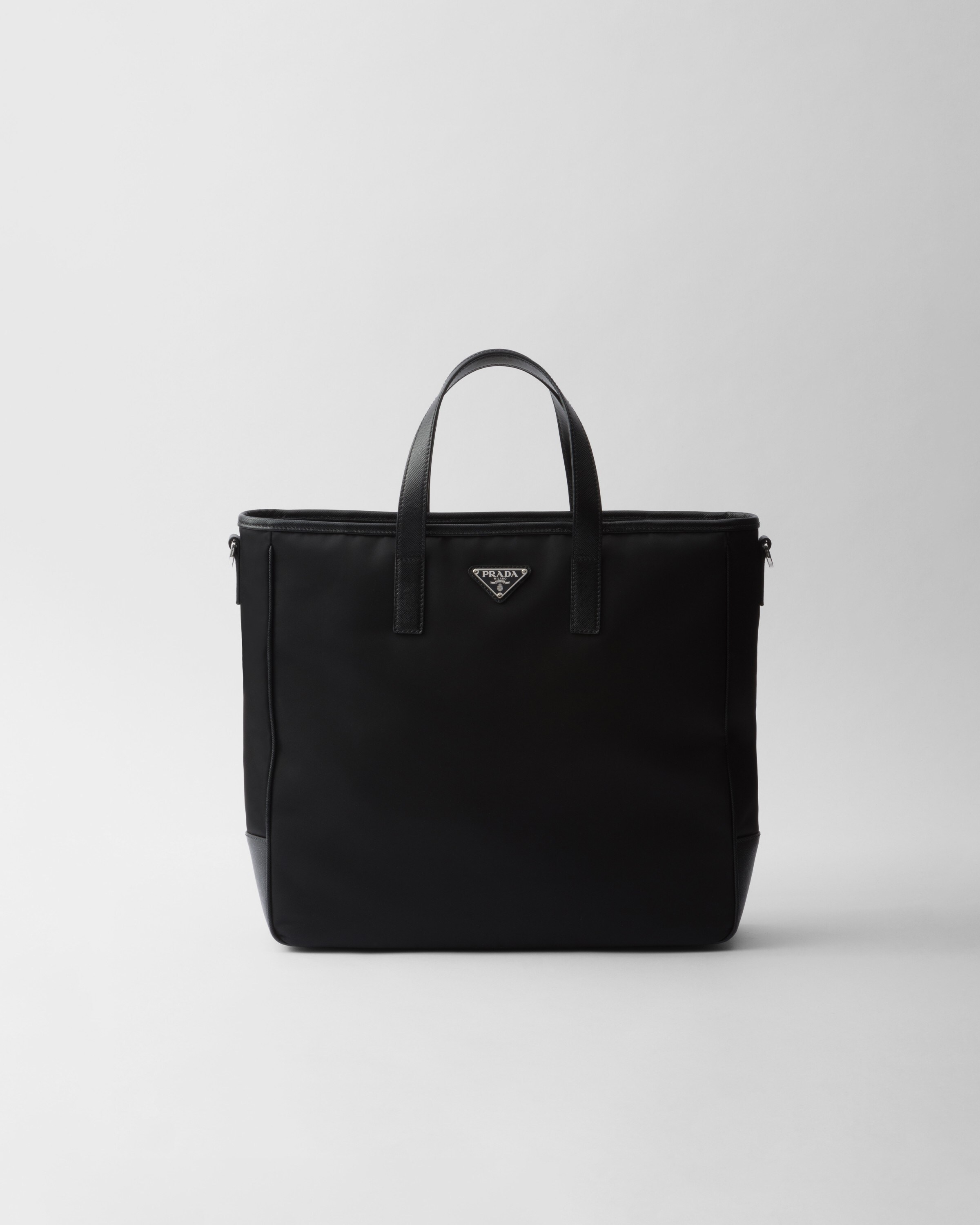 Prada Re-nylon And Saffiano Leather Tote Bag, Man, Black