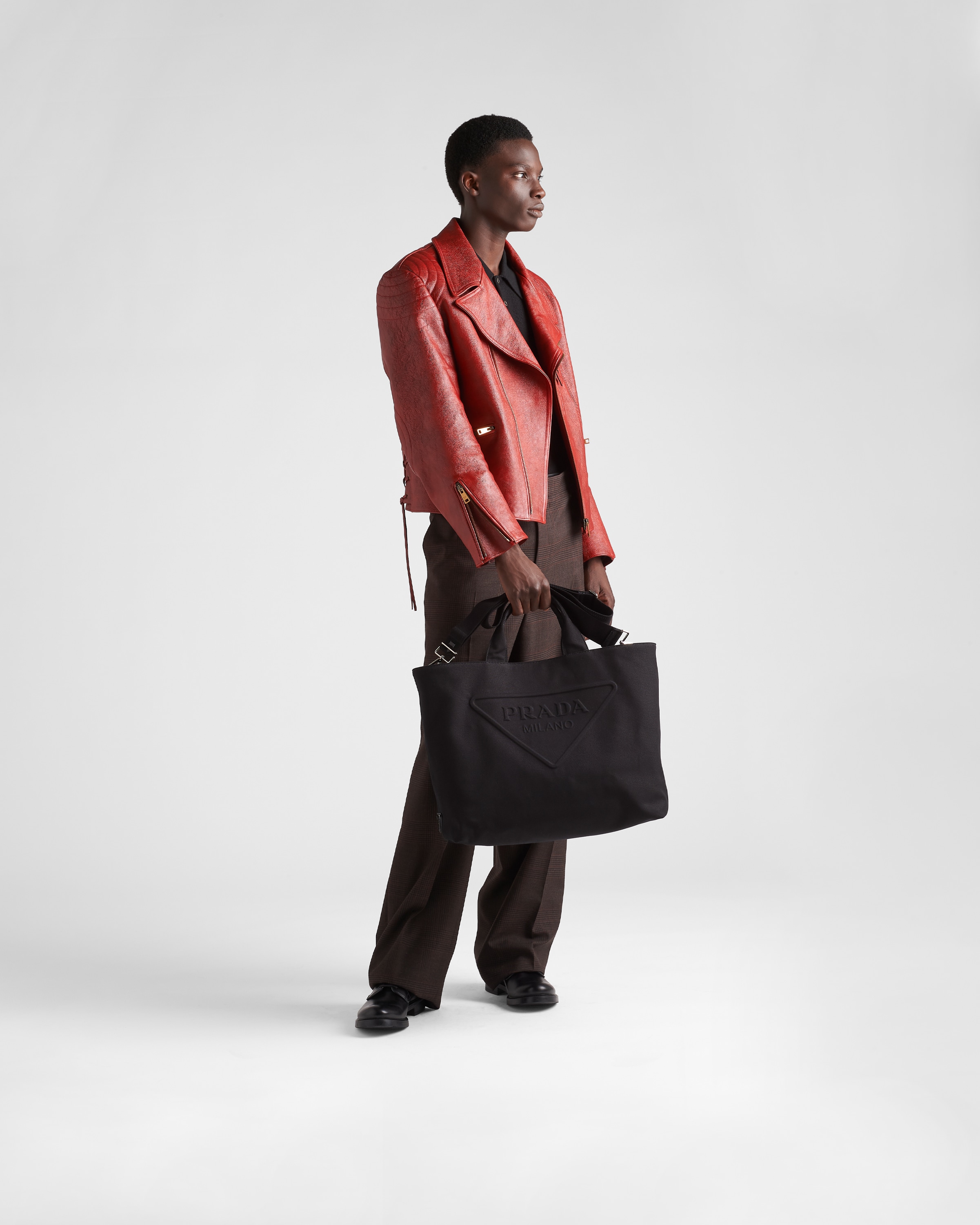 Prada black canvas bag hotsell
