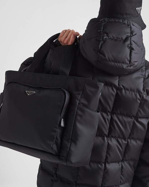 Saffiano leather and Re-Nylon tote bag Saffiano leather and Re-Nylon tote bag