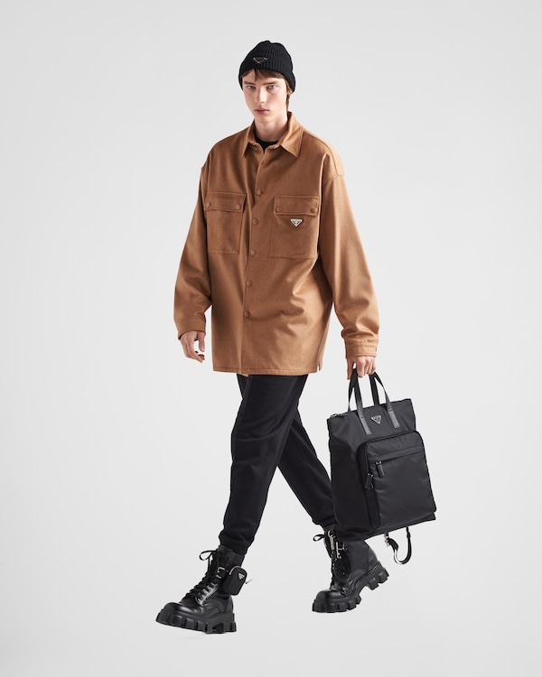 Re-Nylon and Saffiano leather tote bag Re-Nylon and Saffiano leather tote bag