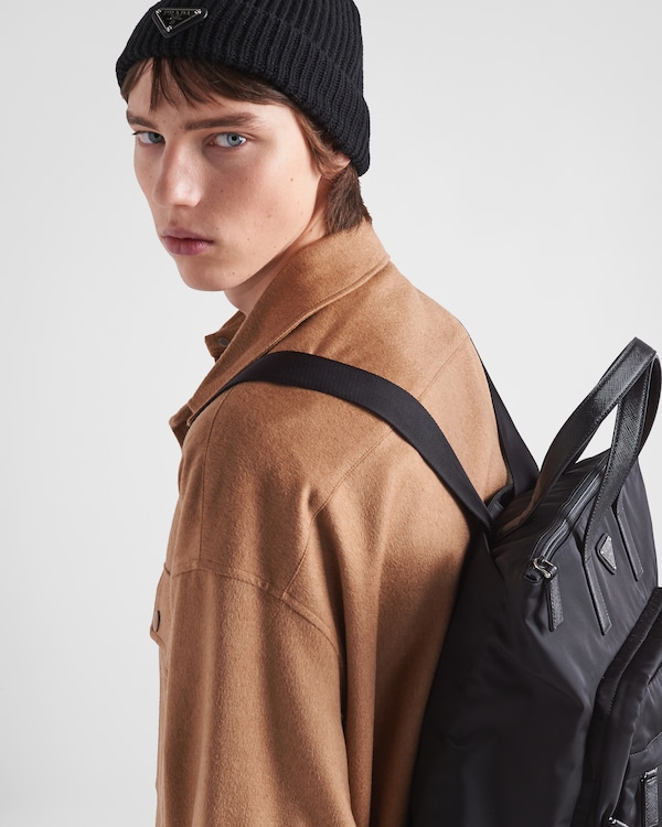 Re-Nylon and Saffiano leather tote bag Re-Nylon and Saffiano leather tote bag