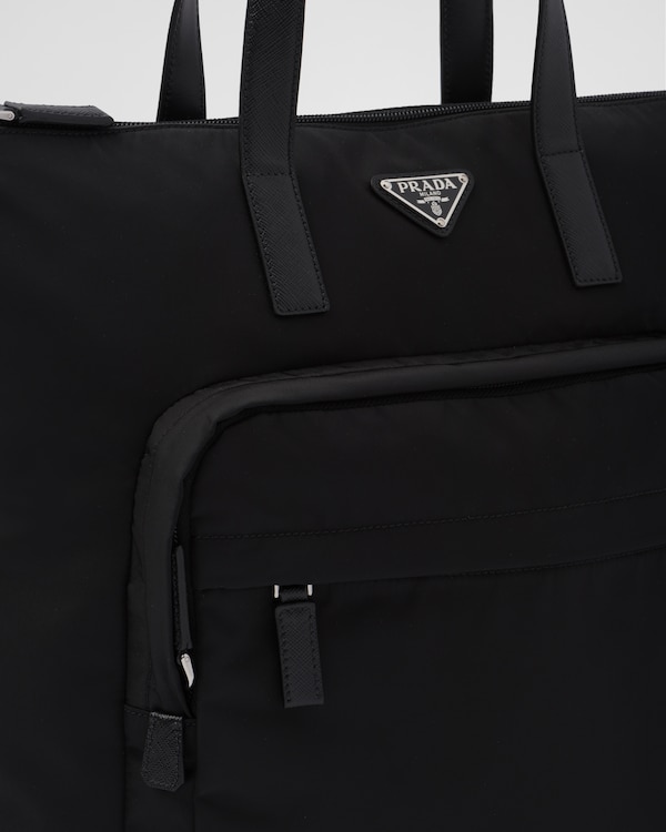 Re-Nylon and Saffiano leather tote bag Re-Nylon and Saffiano leather tote bag