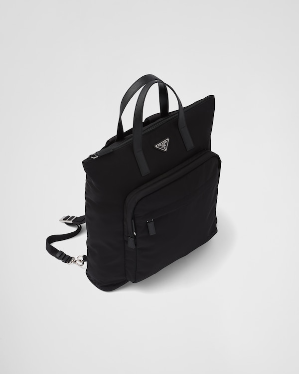 Re-Nylon and Saffiano leather tote bag Re-Nylon and Saffiano leather tote bag
