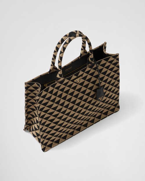 Prada Prada Symbole embroidered jacquard fabric tote bag 2