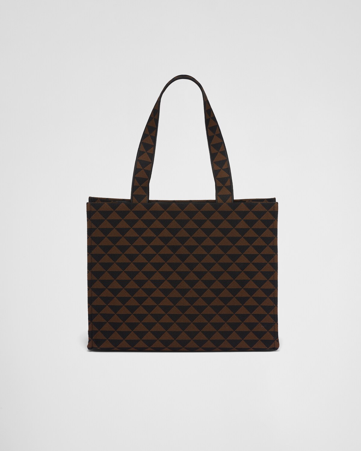 刺繡布質Prada Symbole手袋 黑色/焦褐色 | PRADA