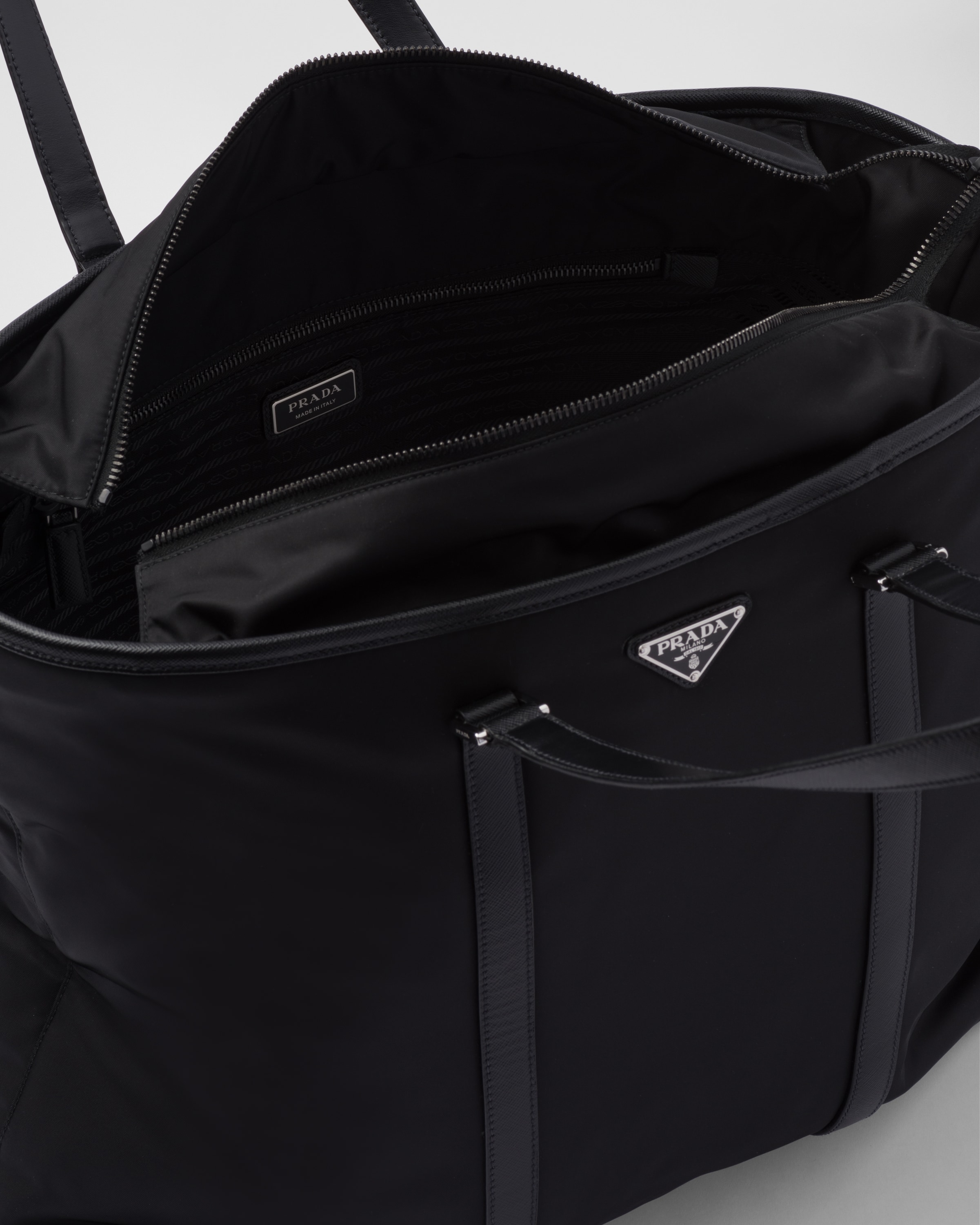 Prada black nylon tote sale
