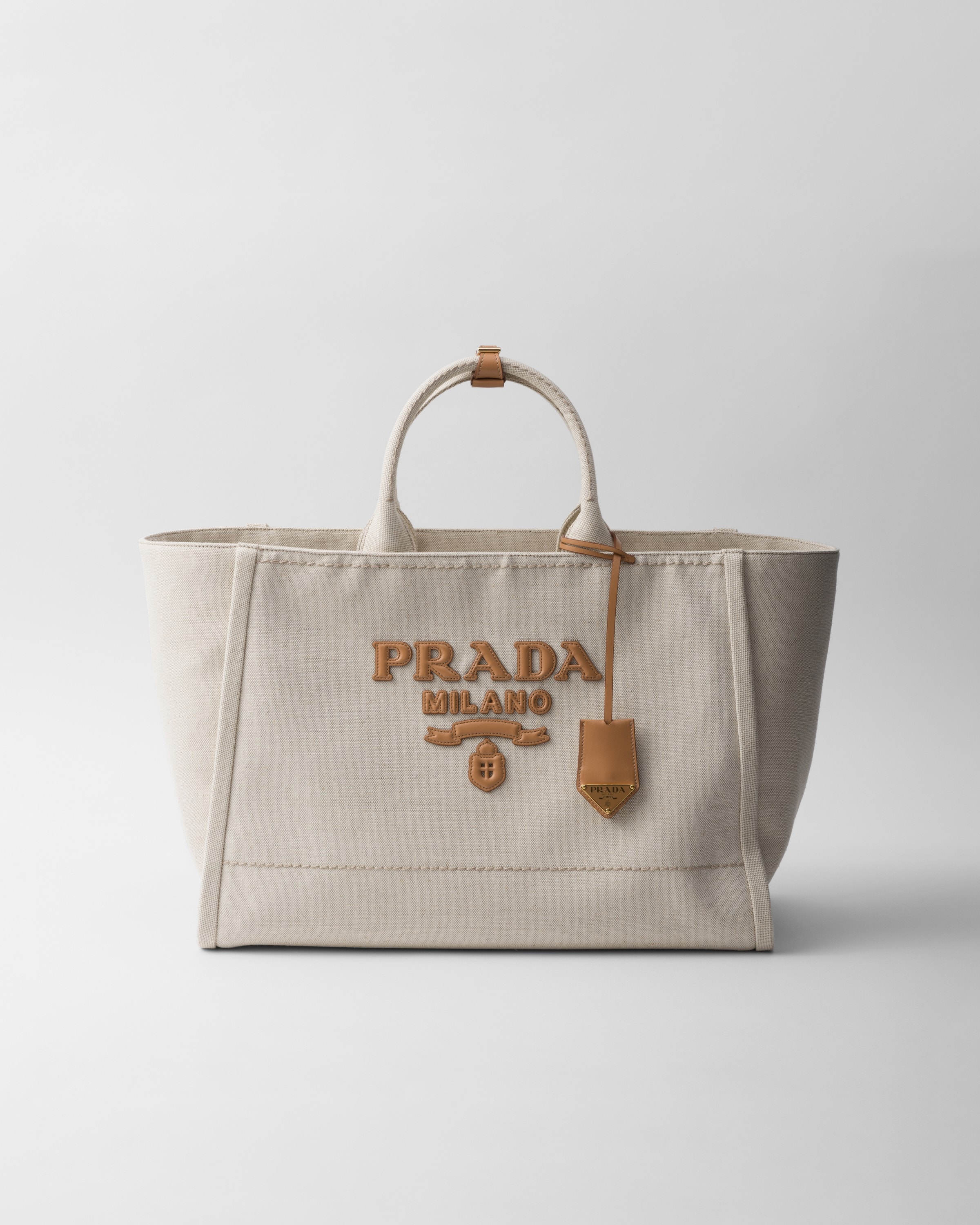 Natural Linen Blend Tote Bag PRADA