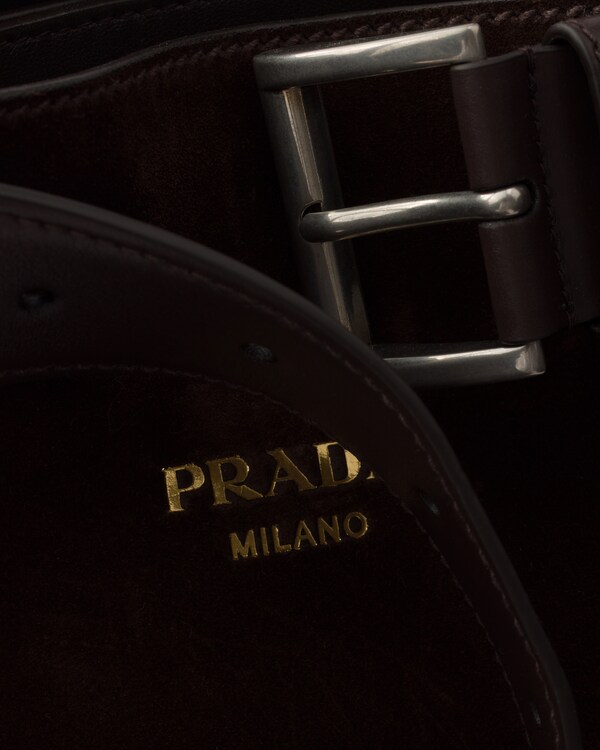 Prada Buckle suede bag with belt - Dark Brown Prada Buckle suede bag with belt - Dark Brown
