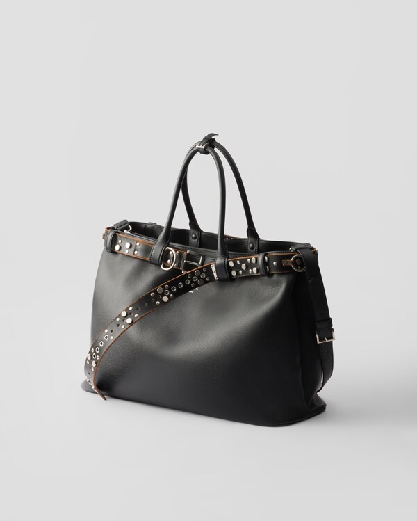 Bolso Prada Buckle de piel con cinturón con tachuelas Bolso Prada Buckle de piel con cinturón con tachuelas