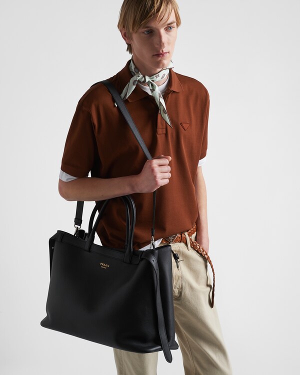 Prada Buckle leather handbag with double belt Prada Buckle leather handbag with double belt