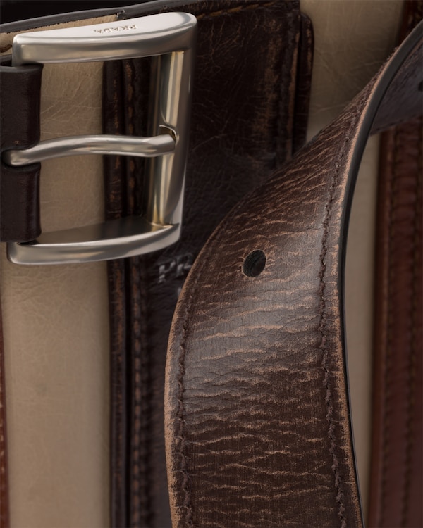 Prada Buckle antiqued leather bag with belt Prada Buckle antiqued leather bag with belt