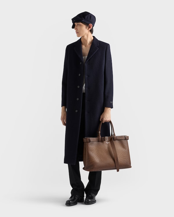 Prada Buckle ostrich leather tote bag - Tobacco Prada Buckle ostrich leather tote bag - Tobacco