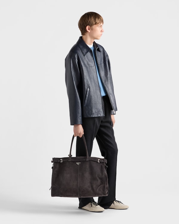 Prada Bonnie suede tote bag - Anthracite Gray Prada Bonnie suede tote bag - Anthracite Gray