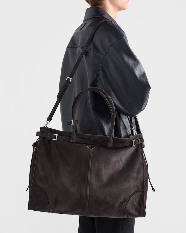Prada Bonnie suede tote bag - Anthracite Gray Prada Bonnie suede tote bag - Anthracite Gray