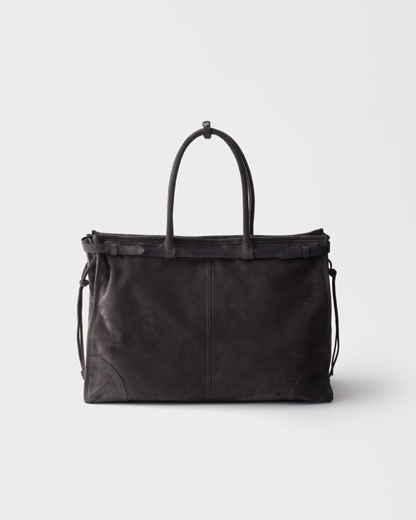 Prada Bonnie suede tote bag - Anthracite Gray Prada Bonnie suede tote bag - Anthracite Gray