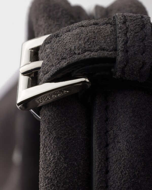 Prada Bonnie suede tote bag - Anthracite Gray Prada Bonnie suede tote bag - Anthracite Gray