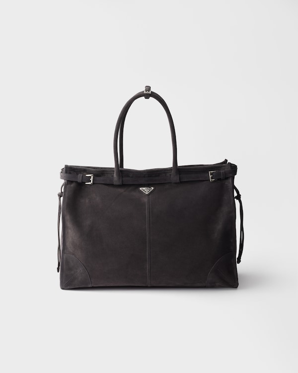 Prada Bonnie suede tote bag - Anthracite Gray Prada Bonnie suede tote bag - Anthracite Gray