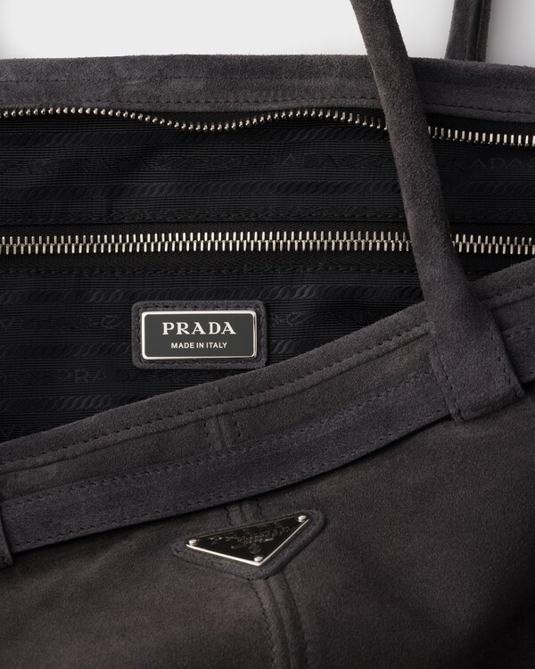 Prada Bonnie suede tote bag - Anthracite Gray Prada Bonnie suede tote bag - Anthracite Gray