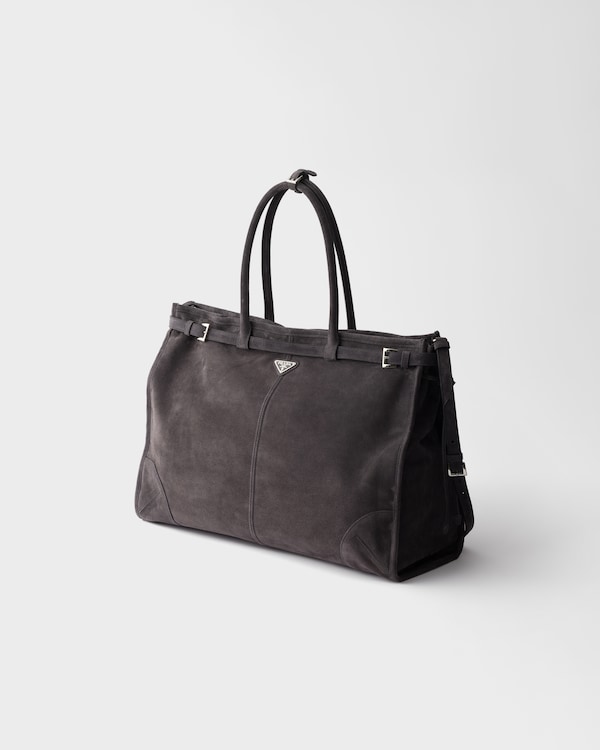 Prada Bonnie suede tote bag - Anthracite Gray Prada Bonnie suede tote bag - Anthracite Gray